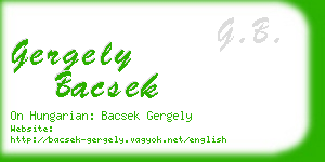 gergely bacsek business card